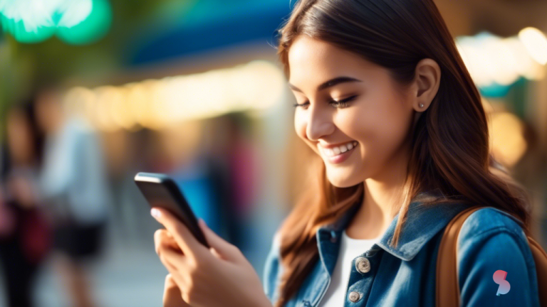 A student smiling and browsing their phone, unlocking exclusive cashback offers on popular discount apps in bright natural light.